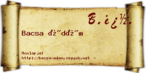 Bacsa Ádám névjegykártya