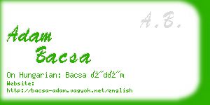 adam bacsa business card